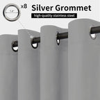 Easy-Going Outdoor Curtains for Patio 1 Panel, 54x120 inch, Light Grey | - Image 2