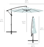 Best Choice Products 10ft Offset Cantilever Hanging Market Patio Umbrella - Image 7