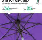 JEAREY 10 ft Outdoor Patio Umbrella w/Tilt and Crank, Dark Purple | 8 Sturdy - Image 5
