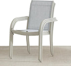 Stackable Patio Chairs Set of 4, Outdoor Dining Chairs - Image 2