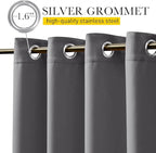 NICETOWN 2 Panels Outdoor Curtains Waterproof Extra Long W52xL108 Grey | - Image 2