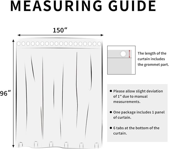 Easy-Going Outdoor Curtains for Patio 1 Panel, 150x96 inch, Light Grey | - Image 8