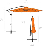 Best Choice Products 10ft Offset Cantilever Hanging Market Patio Umbrella - Image 7