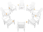THOEOE Stackable Adirondack Chair Set of 8, Fire Pit Chairs Set of 8 | by THOEOE