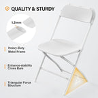 VINGLI 12 Pack White Plastic Folding Chair, Indoor Outdoor Portable Stackable - Image 4