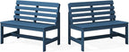 SERWALL Armless Outdoor Bench, All Weather HDPE Porch Bench, 2 Pack, Suitable by SERWALL