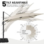 Hoteel Outdoor Patio Umbrella - 10ft Cantilever Umbrella - Image 4