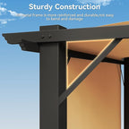 Aoxun 10'x10' Outdoor Retractable Pergola, Heavy Duty Metal Frame Pergola - Image 4
