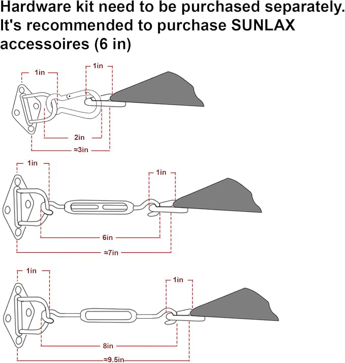 Sun Shade Sail 7'x9' Butter Cream Rectangle Custom Size | 95% UV Block - Image 3