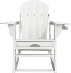 Adirondack Rocking Chair with Ottoman and Cup Holders | HDPE Porch Rocker - Image 7