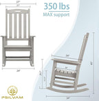 Oversized Outdoor Rocking Chair, HDPE Porch Rocker | High Back Rocking Chairs - Image 3