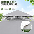 8'x8' Outdoor Gazebo, Metal Frame Heavy Duty Patio Canopy Tent Shelter - Image 9