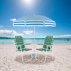 VINGLI Patio Lawn Webbed Folding Chairs Set of 4, Outdoor Beach Chair Portable - Image 2