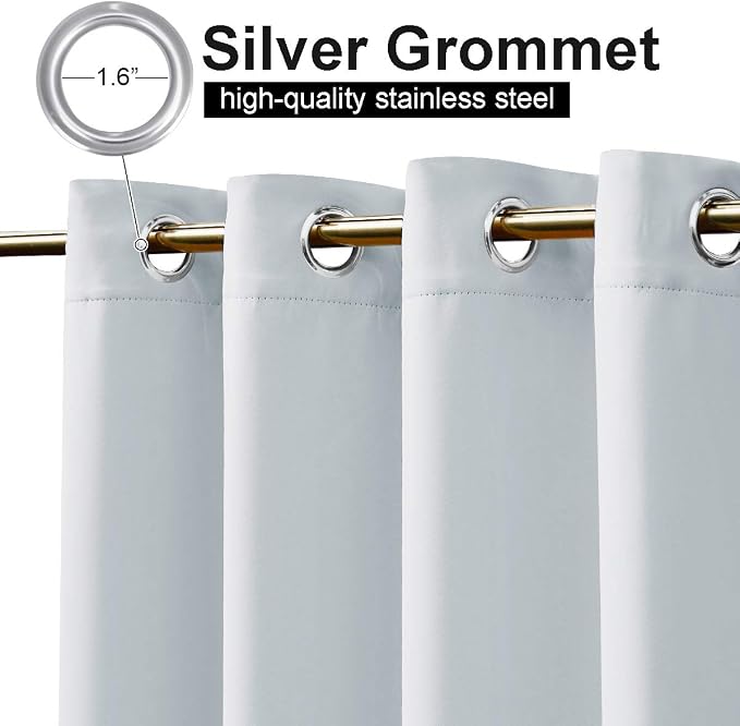 NICETOWN Patio Curtain Outdoor Waterproof W100 x L120, Rustproof Top & Bottom - Image 2