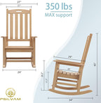 Oversized Outdoor Rocking Chair, HDPE Porch Rocker | High Back Rocking Chairs - Image 3