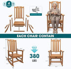 THOEOE Outdoor Rocking Chairs Set of 2, Oversized Patio Rocking Chair | HDPE - Image 7