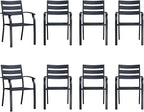 Patio Dining Chairs Set of 8, Metal Patio Furniture Set by Home