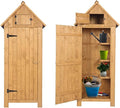 Outvita 70in Outdoor Storage Cabinet, Natural | Wooden Vertical Garden Tools by Outvita