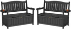 YEFU Outdoor Bench Set of 2, Heavy Duty Garden Storage Bench, Weatherproof by YEFU