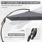 Grand patio Sunbrella 10x10 FT Large Cantilever Square Umbrella, Charcoal | - Image 6