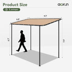 Aoxun 10x6 Lean-to Gazebo, Sloped Roof Pergola Porch Canopy Awning - Image 6