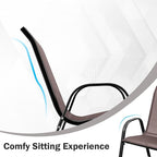 COSTWAY Patio Stackable Dining Chairs Set of 2 - Image 6