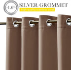 NICETOWN 2 Panels Outdoor Curtains Waterproof Bottom Fixed W46xL90 Tan | - Image 8