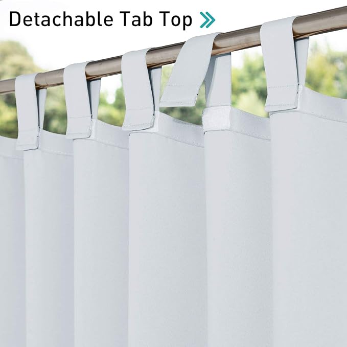 NICETOWN Outdoor Patio Curtainss Waterproof Set of 2, Thermal Insulated Sticky - Image 3