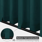 Easy-Going Outdoor Patio Curtains 2 Panels, 110x120 inch, Teal | Privacy - Image 3