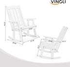 VINGLI Outdoor Rocking Chair, Heavy Duty 600 LBS Wooden Rocker, Weatherproof - Image 3