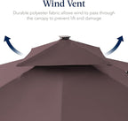 Best Choice Products 9x12ft LED Cantilever Patio Umbrella w/Base Included & - Image 7
