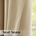 Indoor Outdoor Curtains W100 x L84 Inch Cream Beige, 1 Panel | Extra Wide Heavy - Image 4