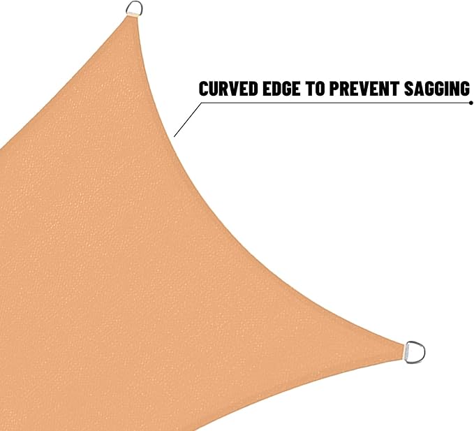 SUNNY GUARD Custom Size 10'x14'x17.2'Peach Fuzz Sun Shade Sail Right Triangle - Image 7