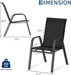 Patio Chairs Set of 4, Stackable Chairs - Image 3