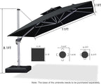 PURPLE LEAF Cantilever Outdoor Umbrella 11' x 11' Large Double Top, 3-Yr - Image 8