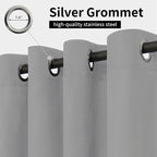 Easy-Going Outdoor Curtains for Patio 2 Panels, 54x96 inch, Light Grey | - Image 2