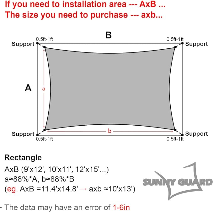 SUNNY GUARD Custom Size 14'x24' Peach Fuzz Sun Shade Sail Rectangle UV Block - Image 2