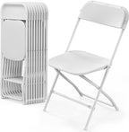 VINGLI 10 Pack White Plastic Folding Chair, Indoor Outdoor Portable Stackable by VINGLI
