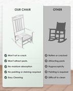 Outdoor Rocking Chair Set of 6, All-Weather Resistant Poly Lumber Rocker Chair - Image 7