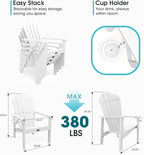 THOEOE Stackable Adirondack Chair Set of 6, Fire Pit Chairs, Space Saving - Image 2