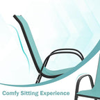 COSTWAY Patio Stackable Dining Chairs Set of 2 - Image 6