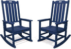 THOEOE Outdoor Rocking Chairs Set of 2, Oversized Patio Rocking Chair | HDPE by THOEOE