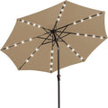 JEAREY 9' Patio Umbrella with Solar Lights, LED Umbrella, Tilt & Crank UV by JEAREYOutdoorsCollection