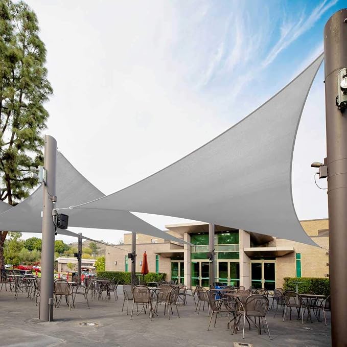 Royal Shade 22' x 22' x 22' Grey Triangle Sun Shade Sail Order to Make RTAPT8 by RoyalShade