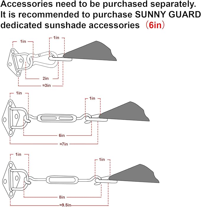 SUNNY GUARD Custom Size 4'x8' Peach Fuzz Sun Shade Sail Rectangle UV Block Shade - Image 3