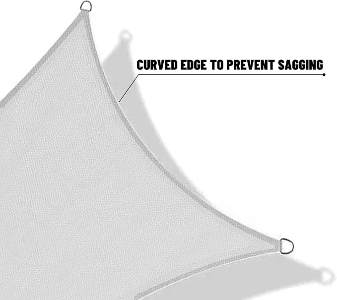 SUNNY GUARD Custom Size 10'x18'x20.6' Silver Grey Sun Shade Sail Right Triangle - Image 7