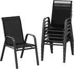 Patio Chairs Set of 6, Stackable Chairs by GarveeLife