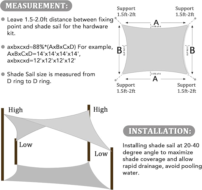 Shade&Beyond 16'x18' Sun Shade Sail Canopy Rectangle, UV Block Breathable - Image 5