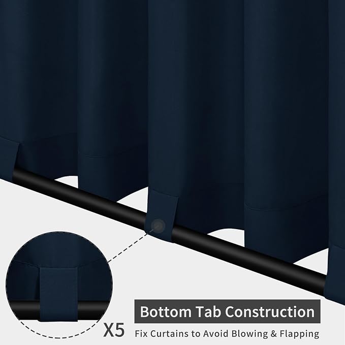Easy-Going Outdoor Patio Curtains 2 Panels, 110x84 inch, Porch and Pergola - Image 3