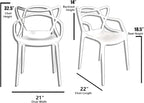 2xhome Modern Dining Chair | Stackable Indoor or Outdoor Entangled Side Chair | - Image 3